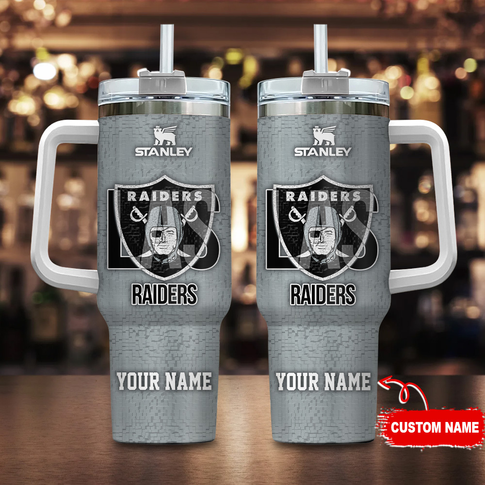 Las Vegas Raiders NFL 3D Logo Custom Stanley Cup 40 oz 30 oz Tumbler With HandleTVC2301108