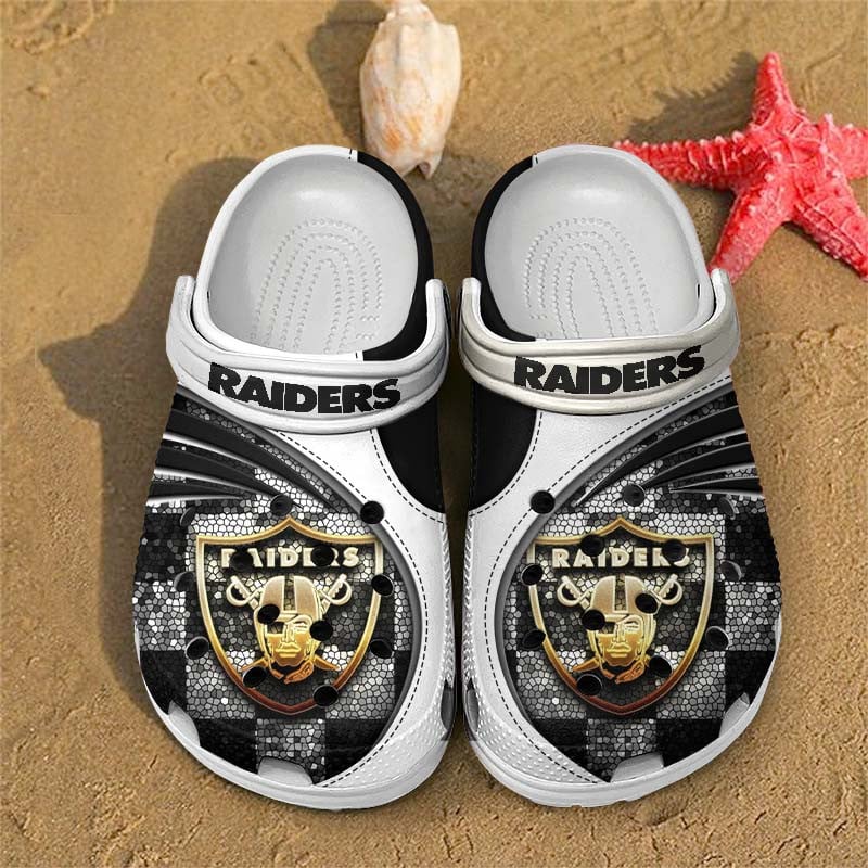Las Vegas Raiders NFL Crocs Crocband Clogs Shoes Comfortable For Men Women and Kids