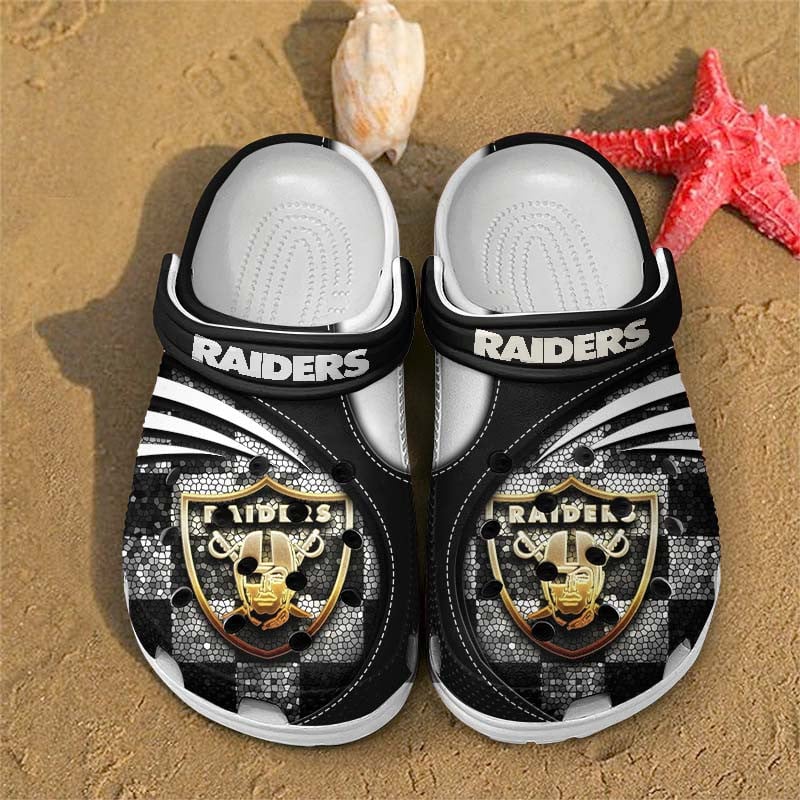 Las Vegas Raiders NFL Crocs Crocband Clogs Shoes Comfortable For Men Women and Kids