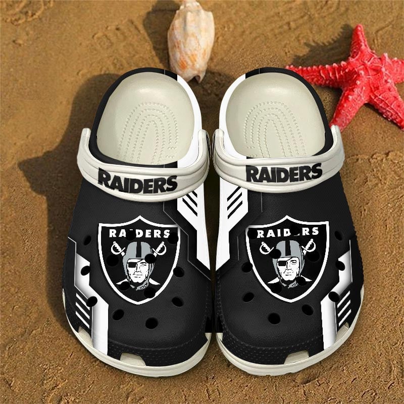 Las Vegas Raiders NFL Crocs Crocband Clogs Shoes Comfortable For Men Women and Kids