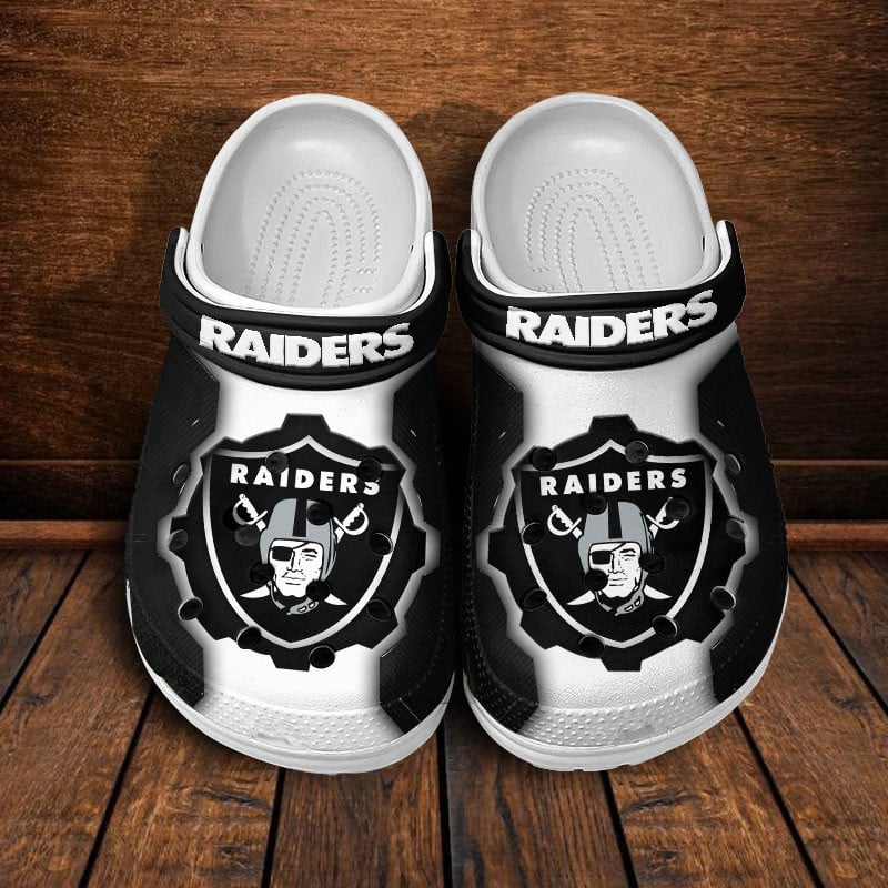 Las Vegas Raiders NFL Crocs Crocband Clogs Shoes Comfortable For Men Women and Kids