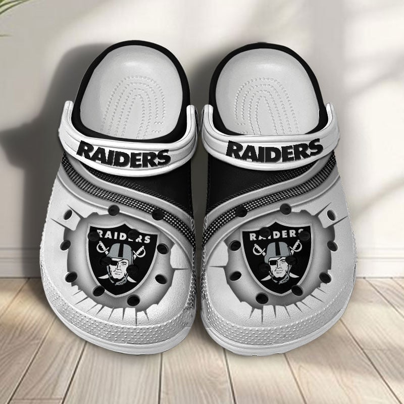 Las Vegas Raiders NFL Crocs Crocband Clogs Shoes Comfortable For Men Women and Kids