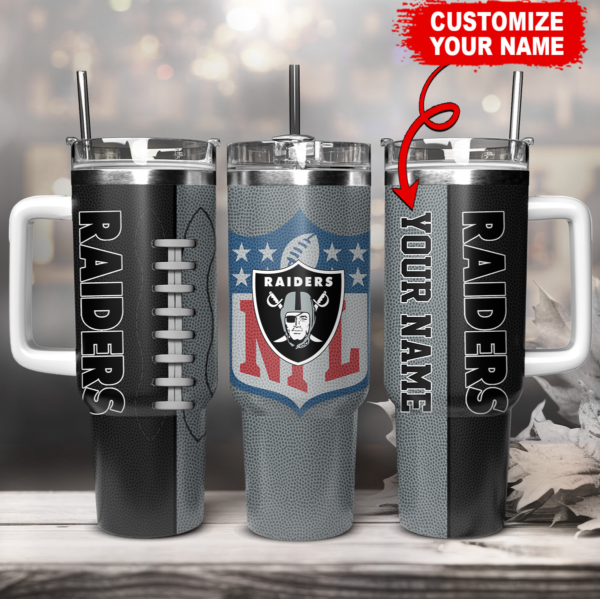 Las Vegas Raiders NFL Custom Stanley Cup 40 oz 30 oz Tumbler With HandleTVC230142
