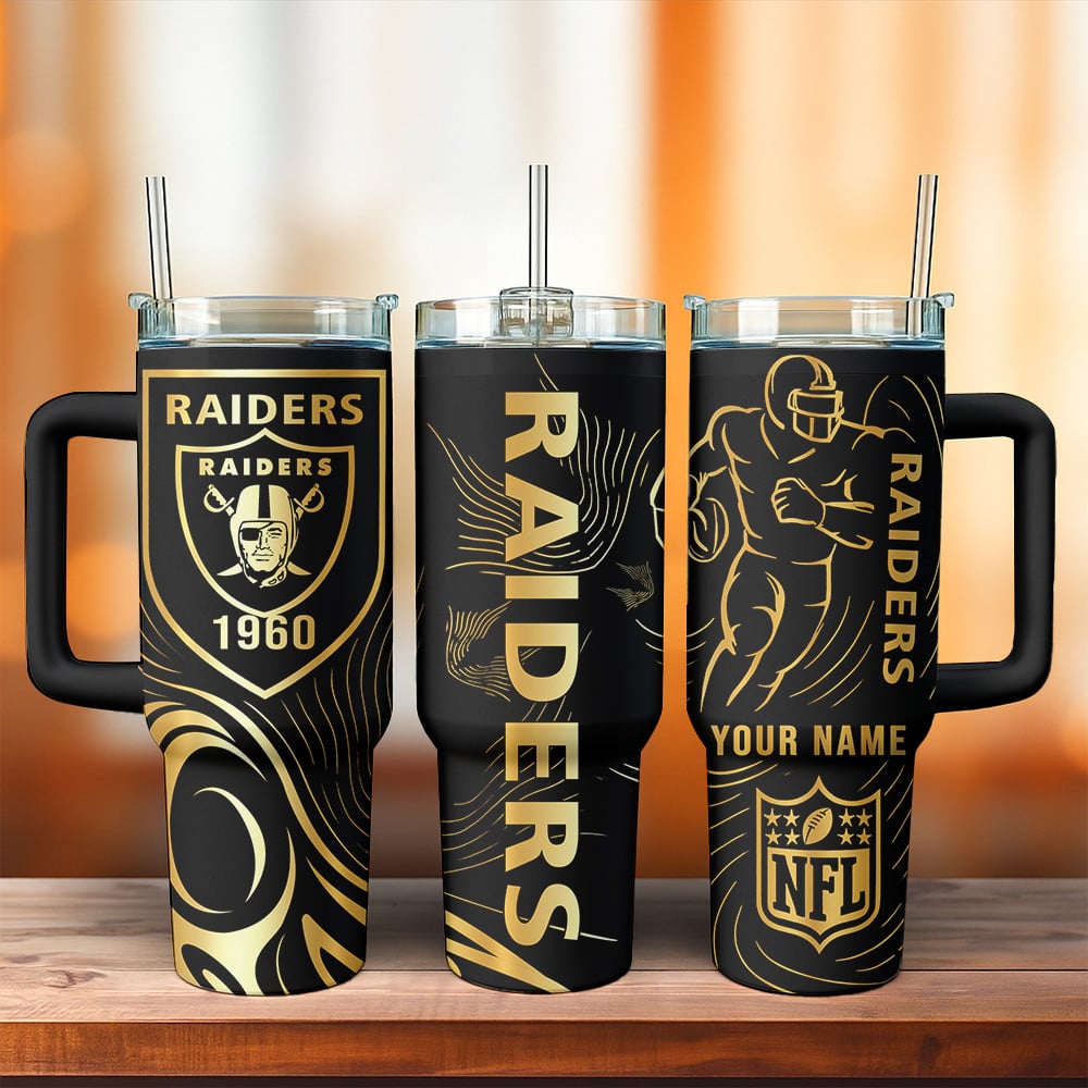 Las Vegas Raiders NFL Custom Stanley Cup 40 oz 30 oz Tumbler With HandleTVC230196 - Image 2