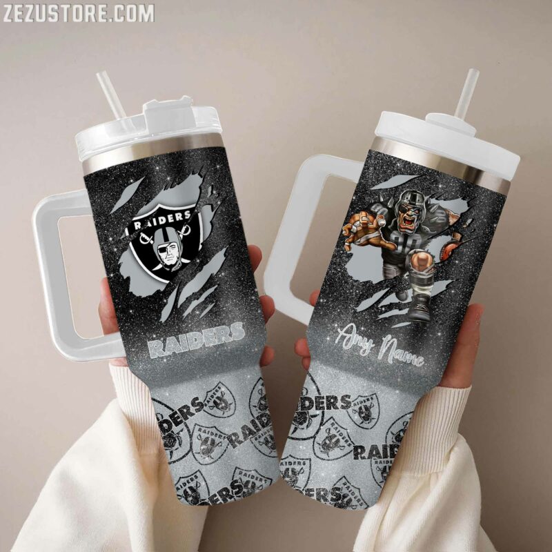 Las Vegas Raiders NFL Glitter Custom Stanley Cup 40 oz 30 oz Tumbler With HandleTVC230199