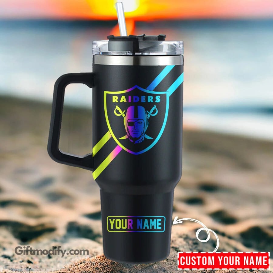 Las Vegas Raiders NFL Hologram Logo Custom Stanley Cup 40 oz 30 oz Tumbler With HandleTVC2301183