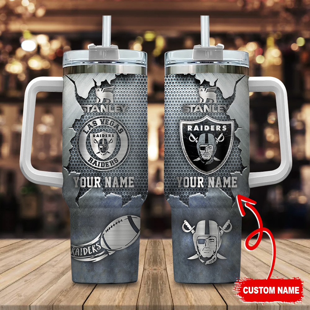 Las Vegas Raiders NFL Metal Style Custom Stanley Cup 40 oz 30 oz Tumbler With HandleTVC230186