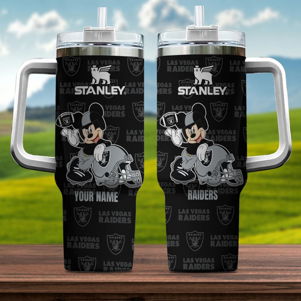 Las Vegas Raiders NFL Mickey Mouse Custom Stanley Cup 40 oz 30 oz Tumbler With HandleTVC230138