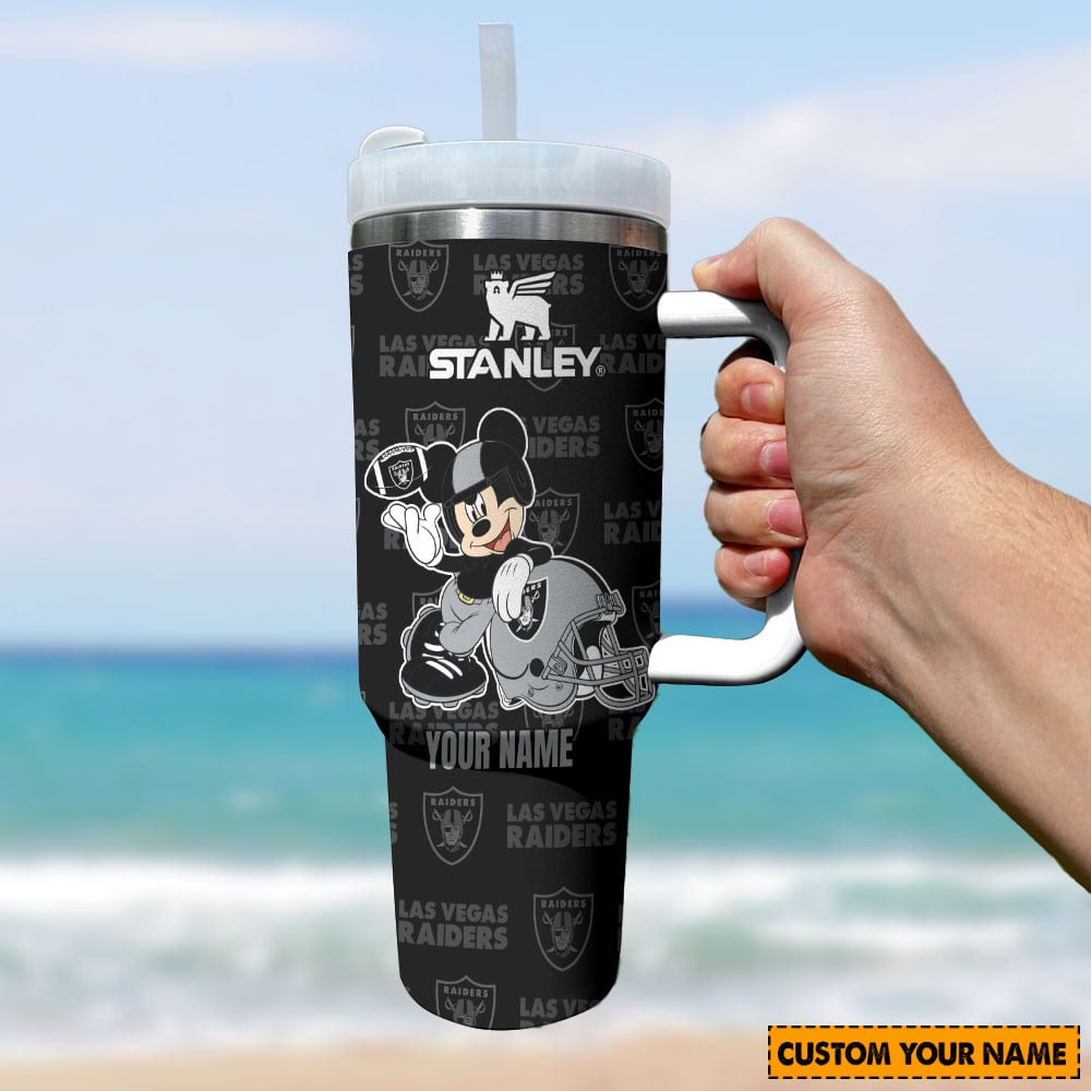 Las Vegas Raiders NFL Mickey Mouse Custom Stanley Cup 40 oz 30 oz Tumbler With HandleTVC230138 - Image 2