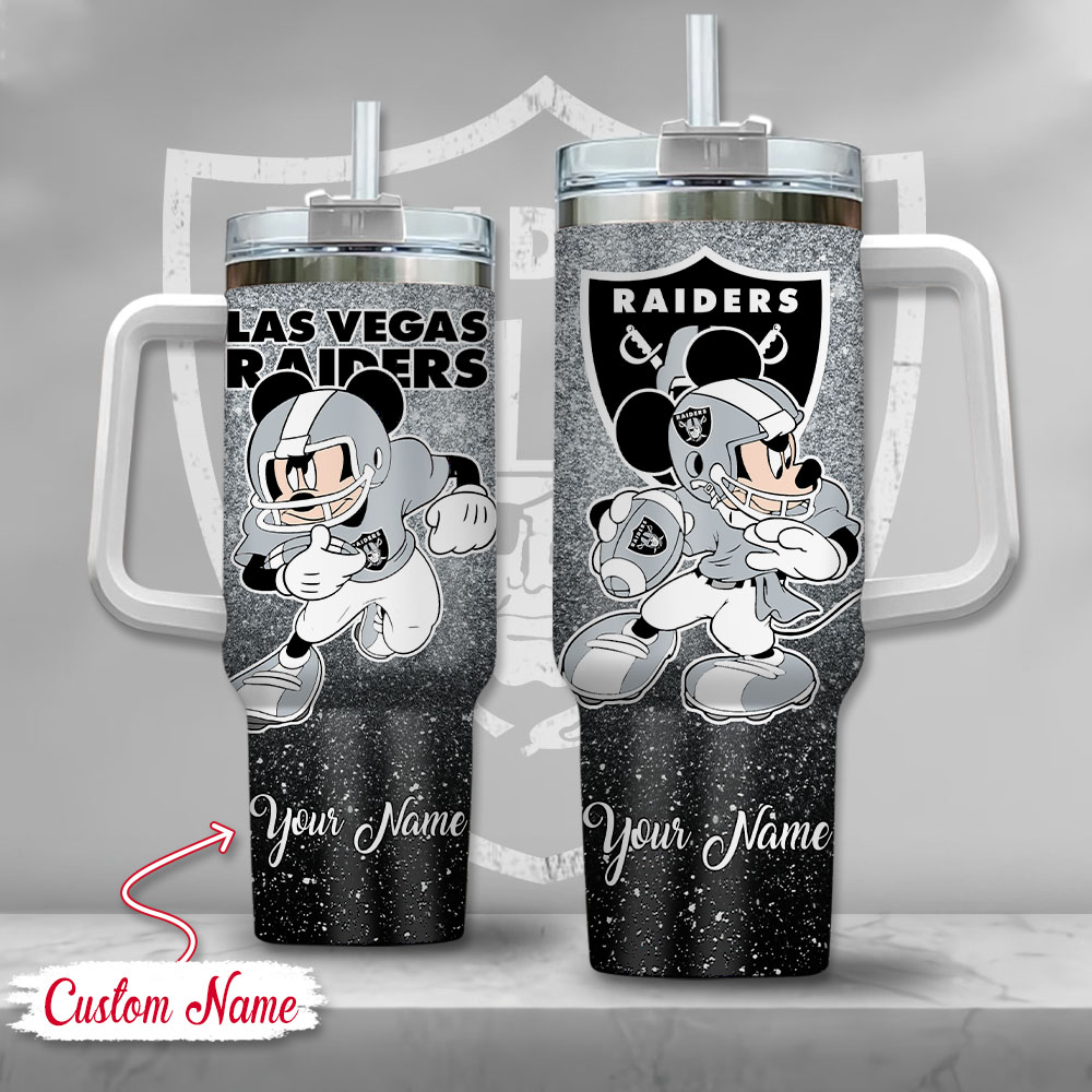 Las Vegas Raiders NFL Mickey Mouse Glitter Custom Stanley Cup 40 oz 30 oz Tumbler With HandleTVC230191