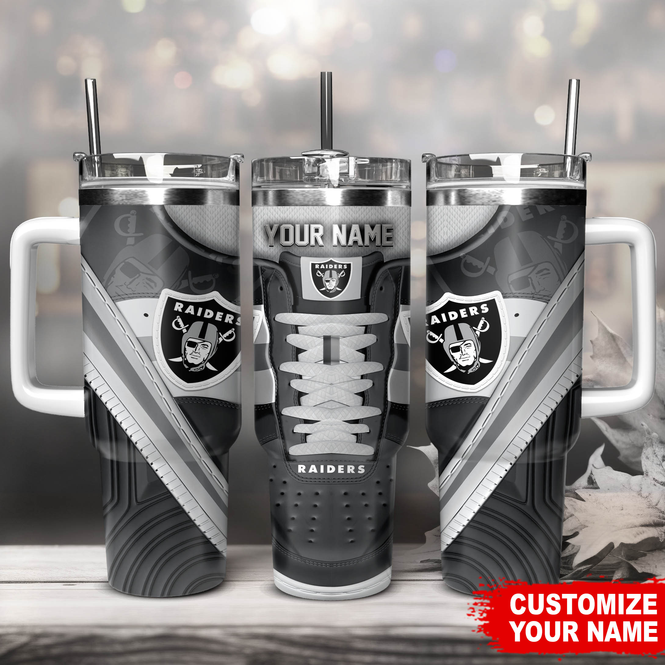 Las Vegas Raiders NFL Sneaker Custom Stanley Cup 40 oz 30 oz Tumbler With HandleTVC230129