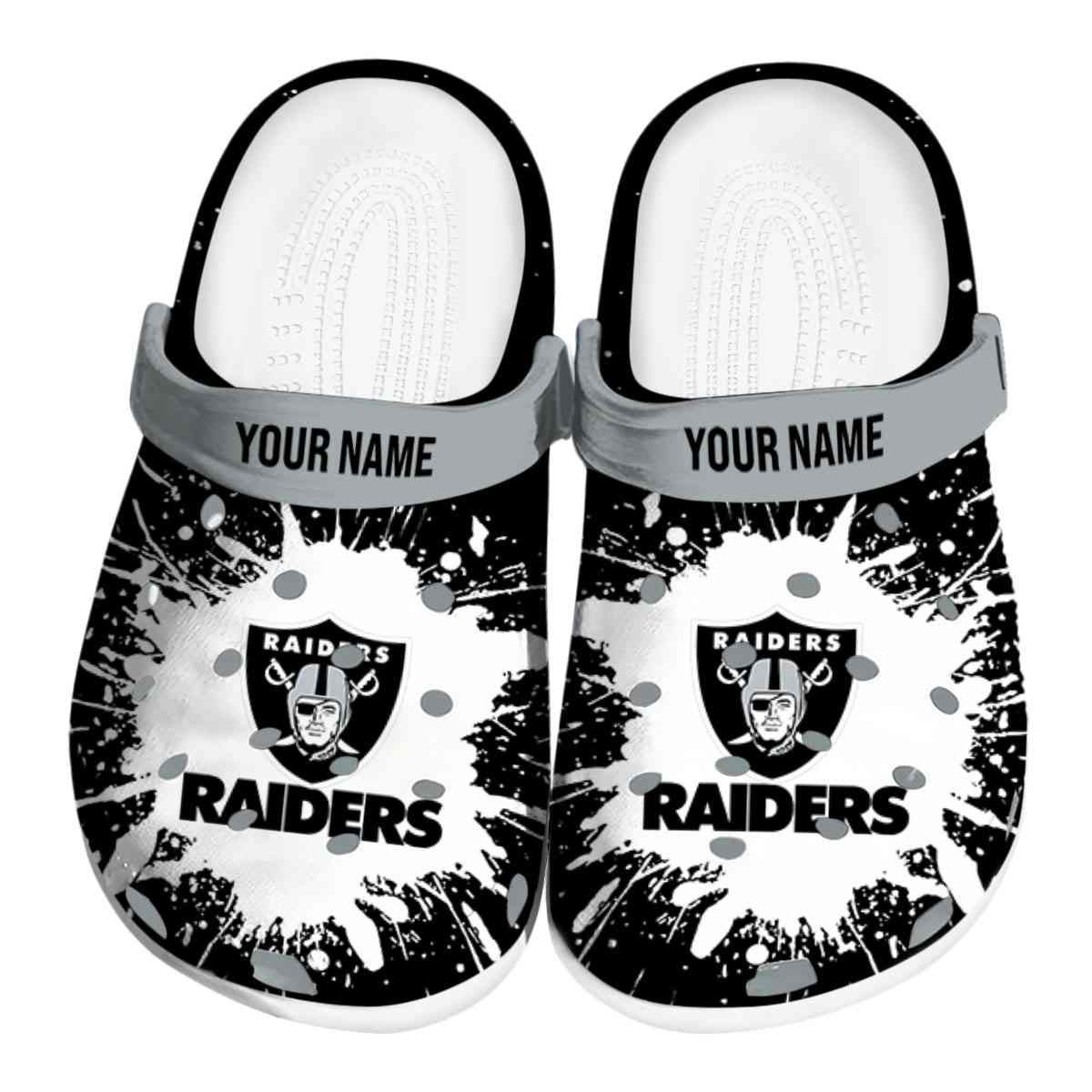 Las Vegas Raiders NFL Sport Crocs Crocband Clogs Shoes Comfortable For Men Women and Kids