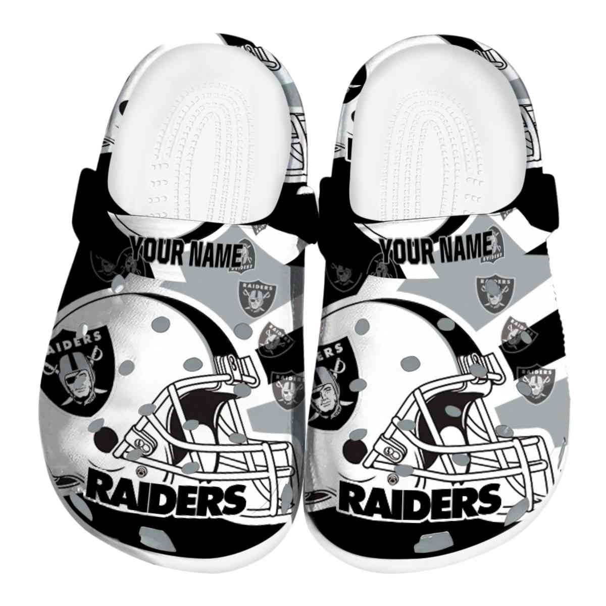 Las Vegas Raiders NFL Sport Crocs Crocband Clogs Shoes Comfortable For Men Women and Kids