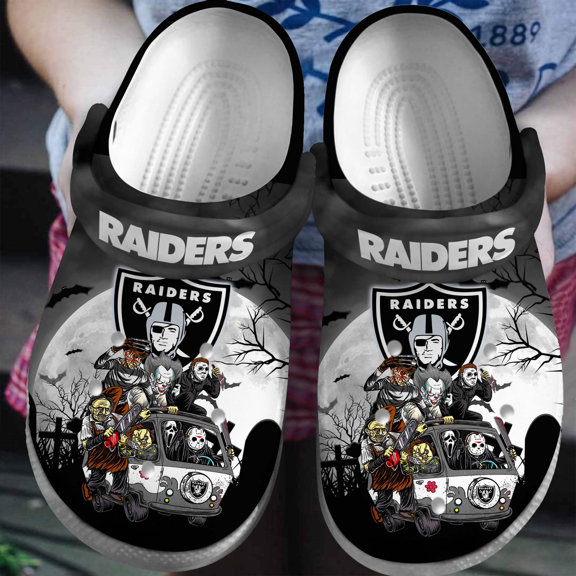 Las Vegas Raiders NFL Sport Crocs Crocband Clogs Shoes Comfortable For Men Women and Kids