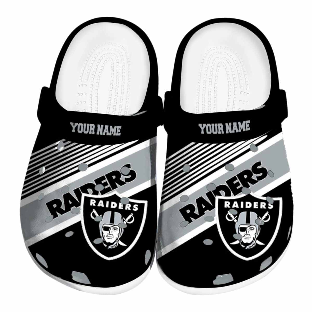 Las Vegas Raiders NFL Sport Crocs Crocband Clogs Shoes Comfortable For Men Women and Kids