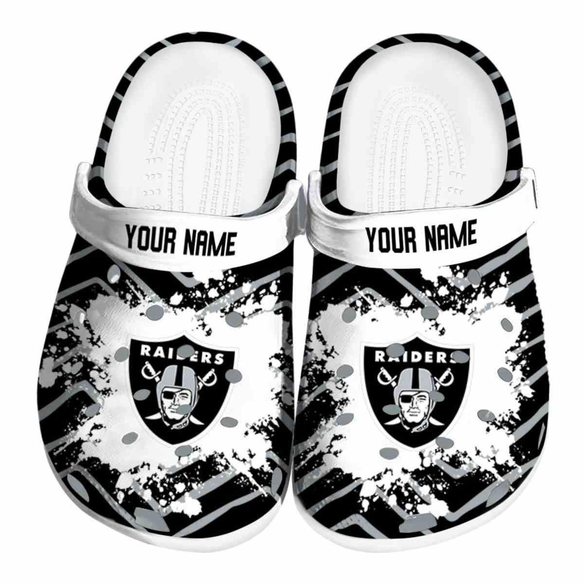 Las Vegas Raiders NFL Sport Crocs Crocband Clogs Shoes Comfortable For Men Women and Kids