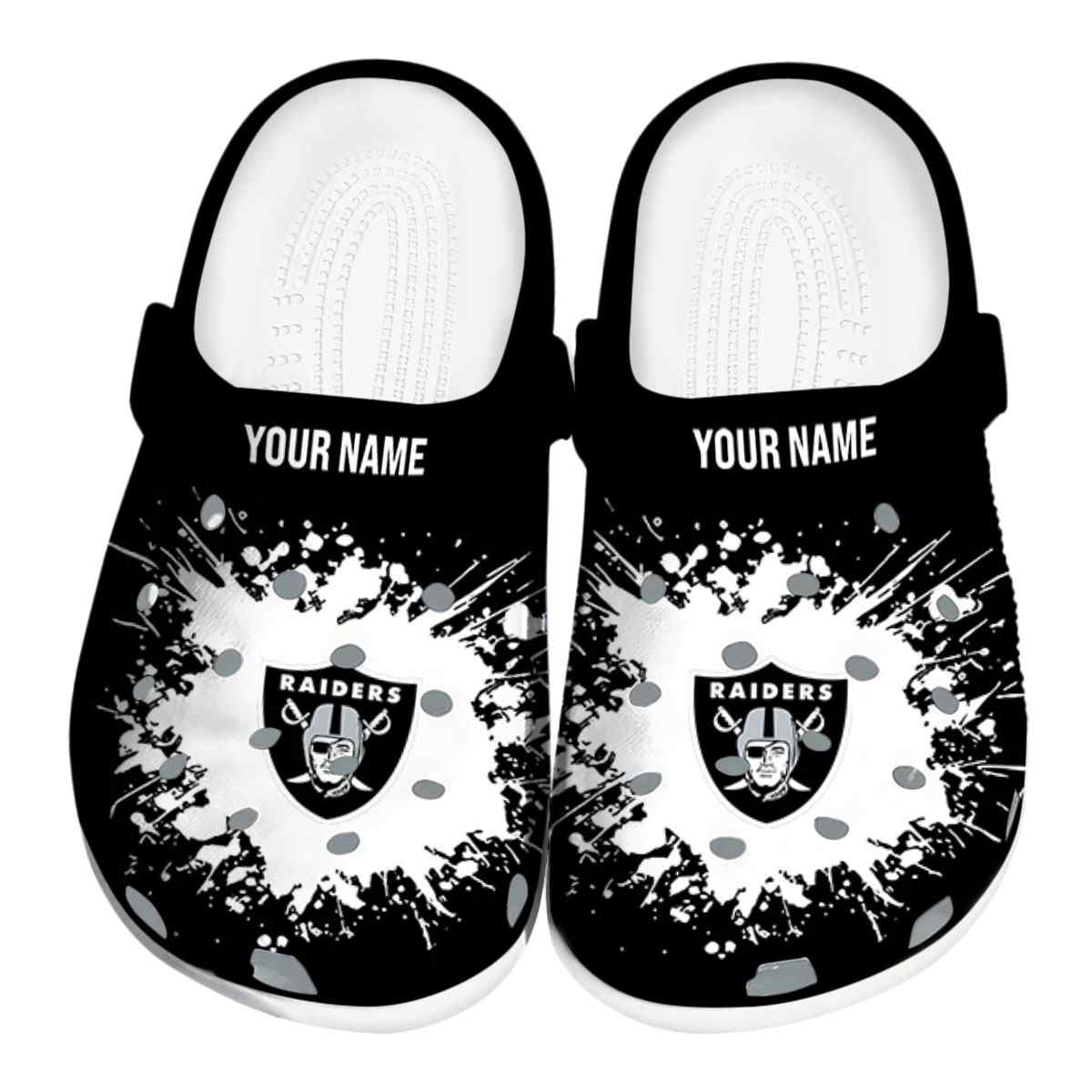 Las Vegas Raiders NFL Sport Crocs Crocband Clogs Shoes Comfortable For Men Women and Kids