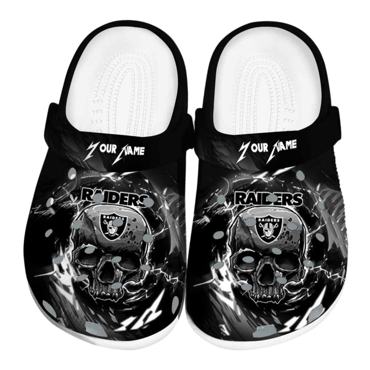 Las Vegas Raiders NFL Sport Crocs Crocband Clogs Shoes Comfortable For Men Women and Kids