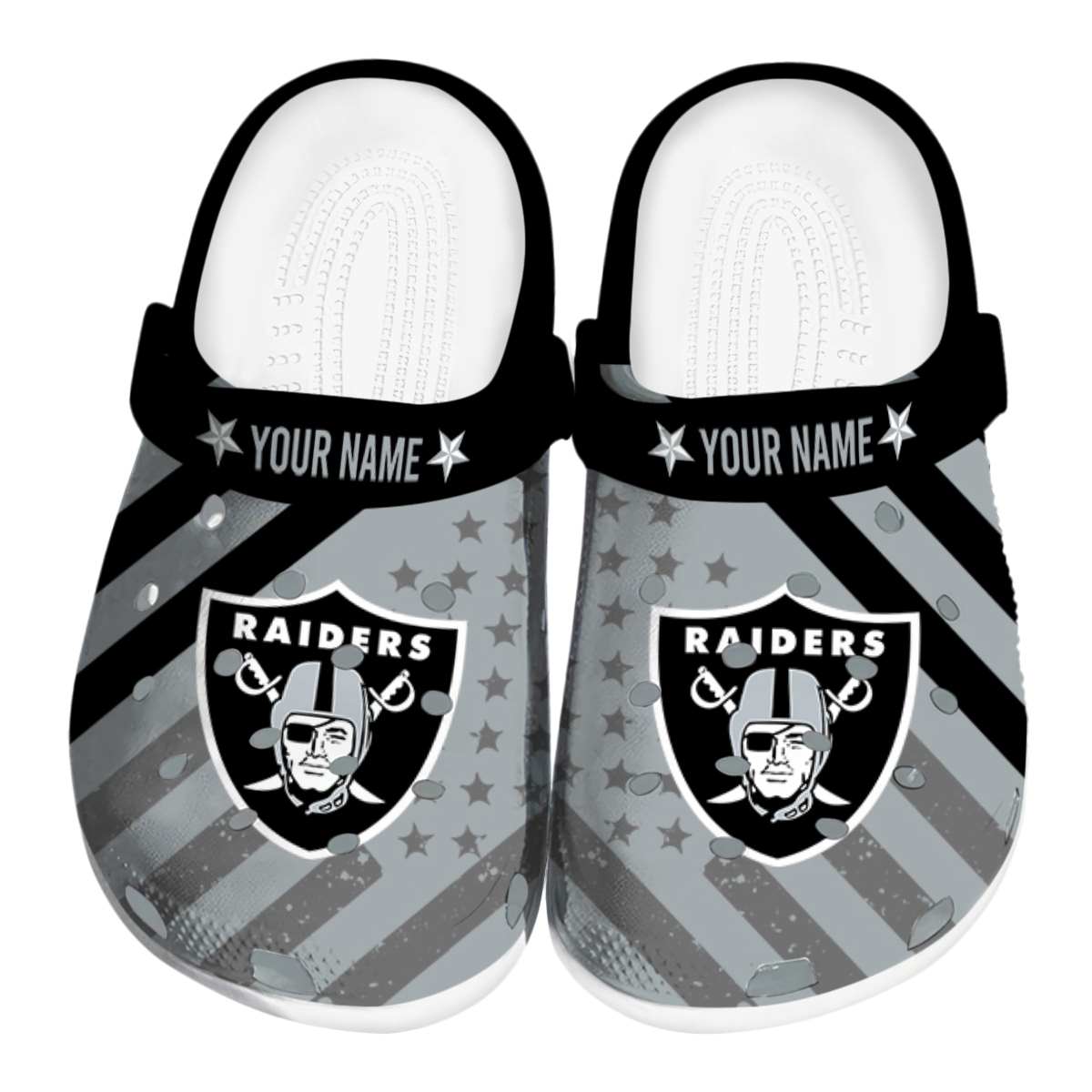 Las Vegas Raiders NFL Sport Crocs Crocband Clogs Shoes Comfortable For Men Women and Kids