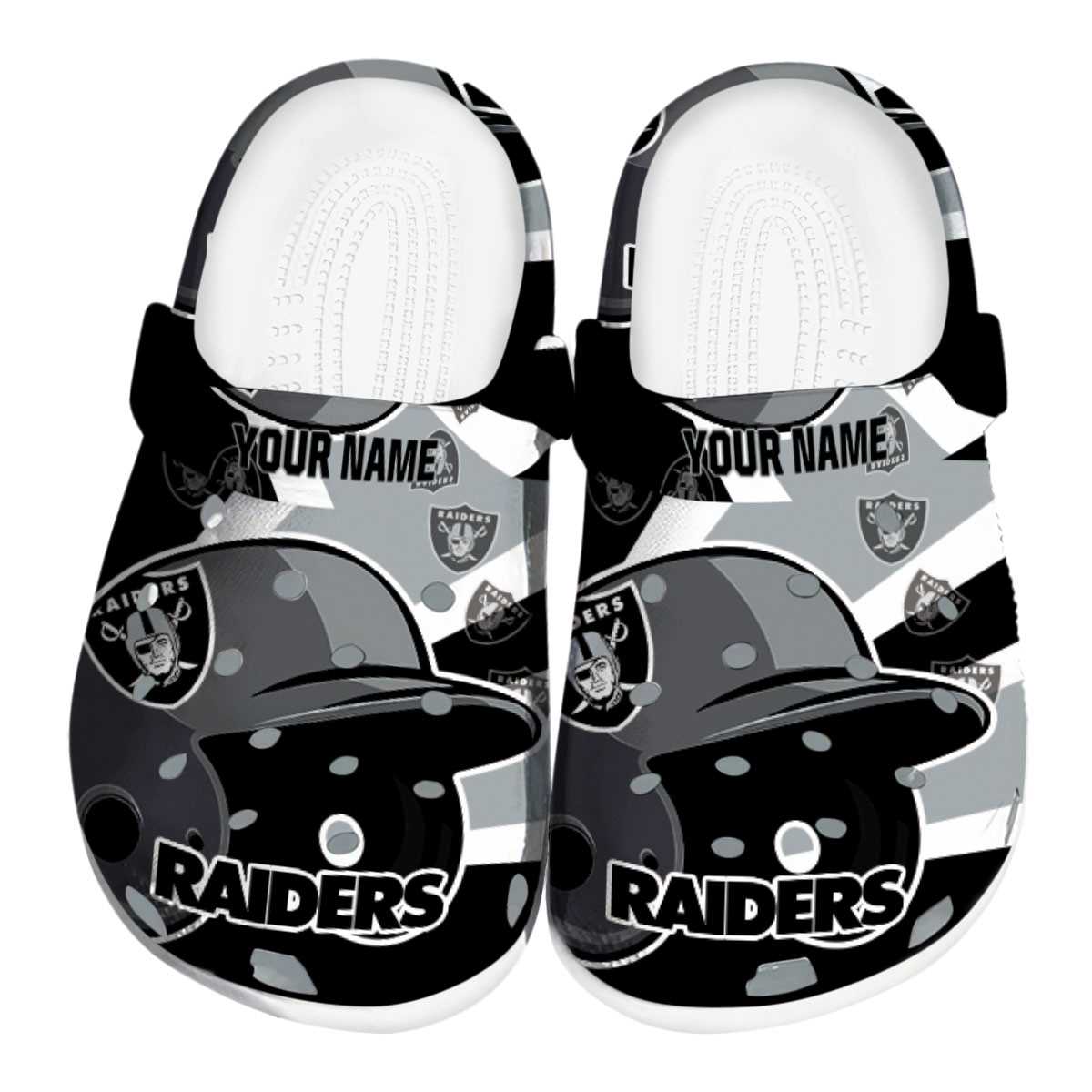 Las Vegas Raiders NFL Sport Crocs Crocband Clogs Shoes Comfortable For Men Women and Kids