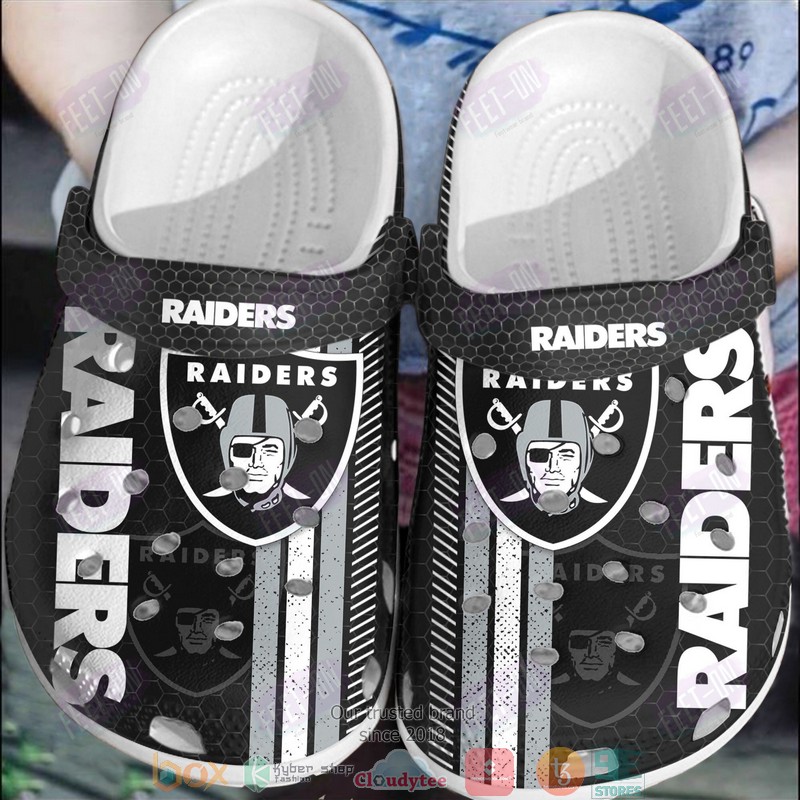 Las Vegas Raiders NFL Sport Crocs Crocband Clogs Shoes Comfortable For Men Women and Kids
