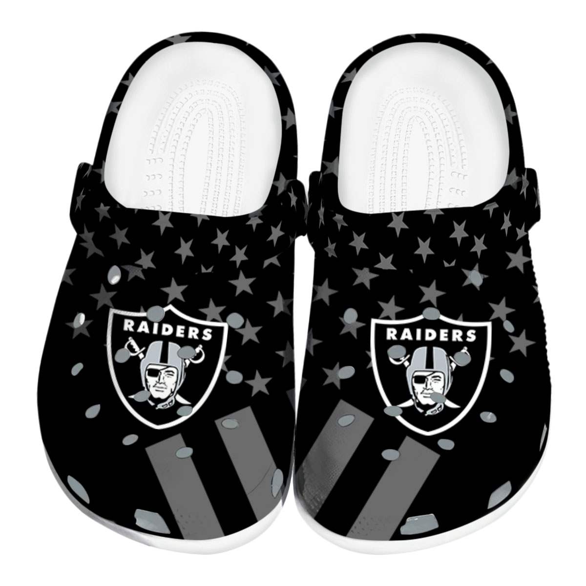 Las Vegas Raiders NFL Sport Crocs Crocband Clogs Shoes Comfortable For Men Women and Kids