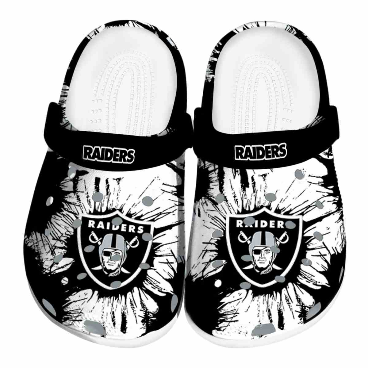 Las Vegas Raiders NFL Sport Crocs Crocband Clogs Shoes Comfortable For Men Women and Kids