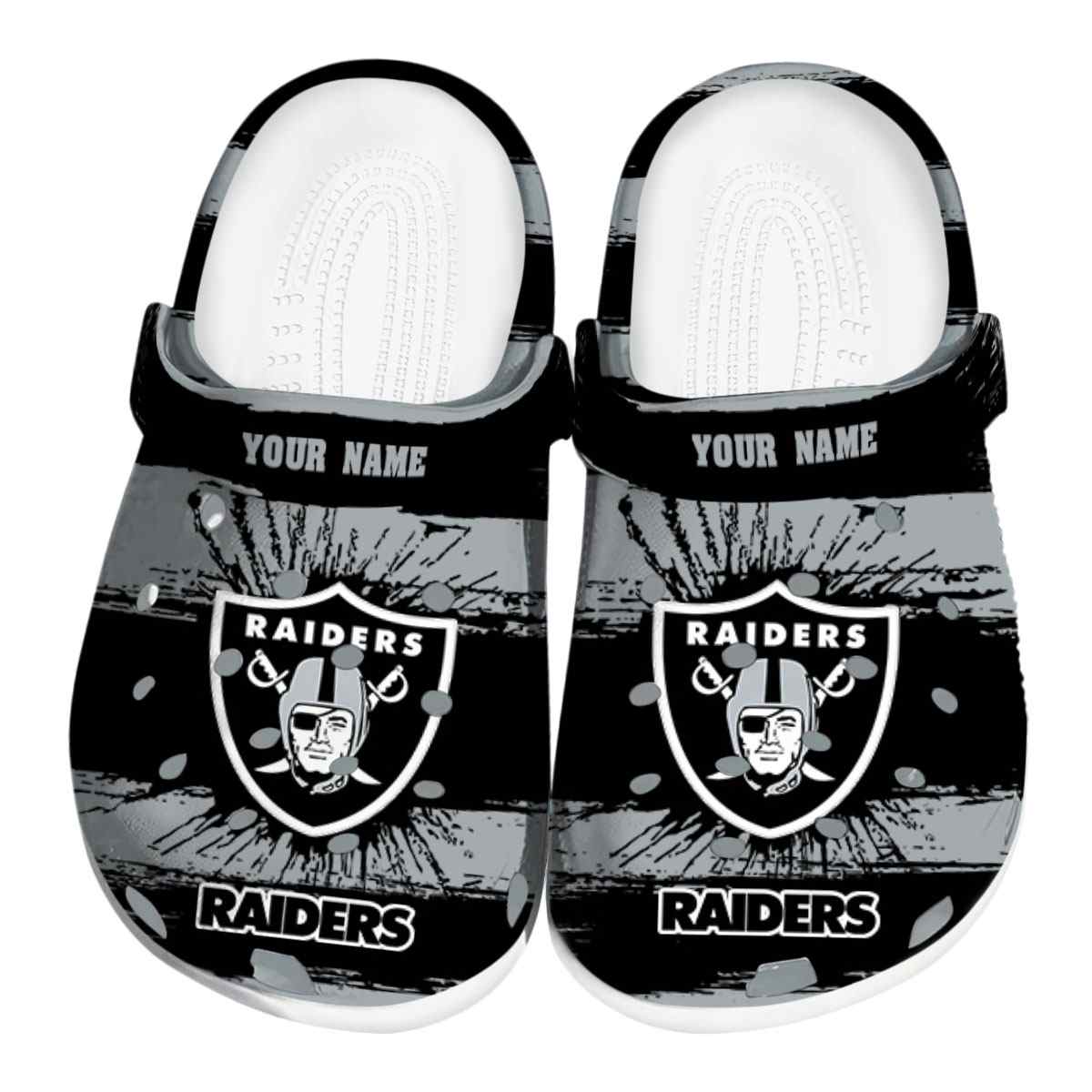 Las Vegas Raiders NFL Sport Crocs Crocband Clogs Shoes Comfortable For Men Women and Kids