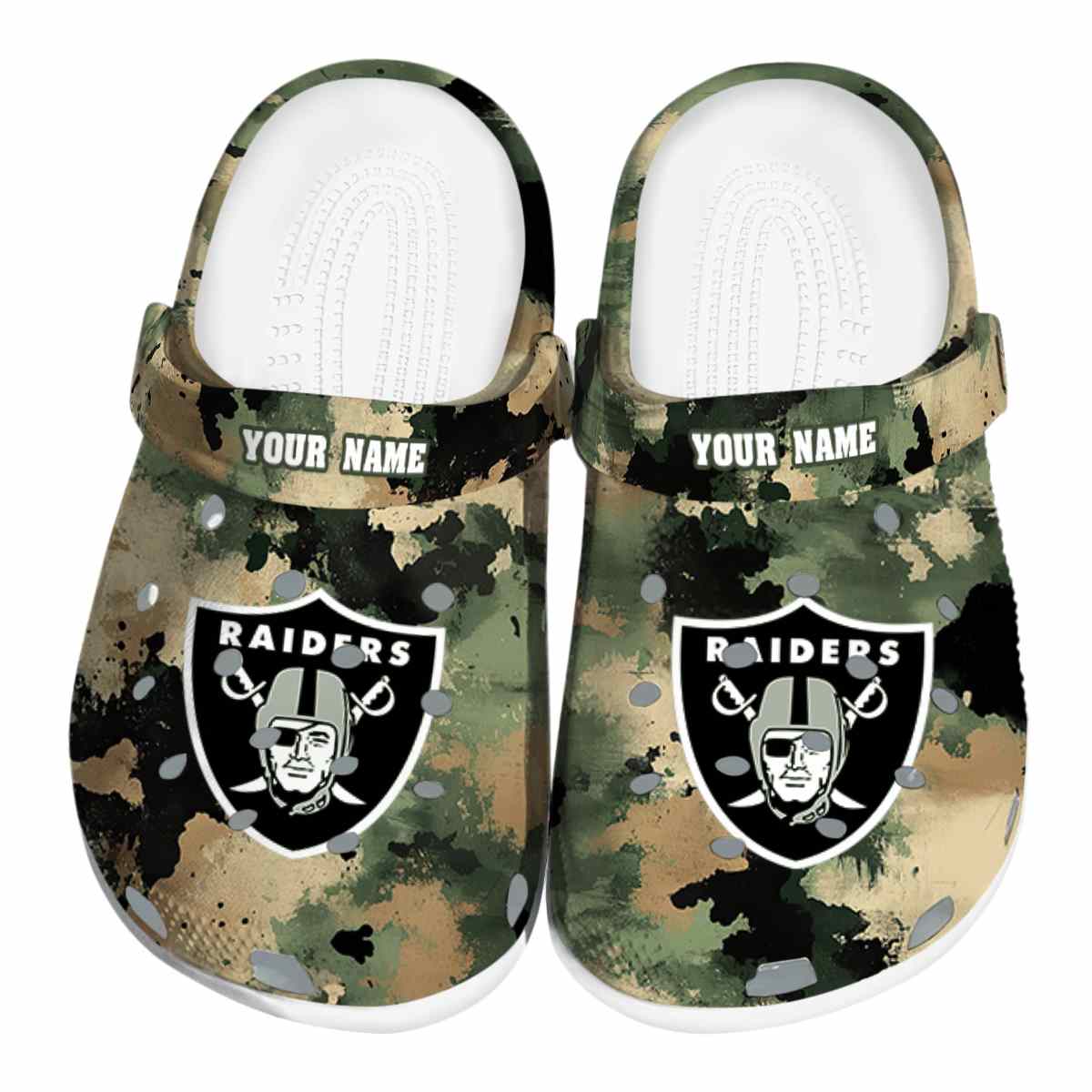 Las Vegas Raiders NFL Sport Crocs Crocband Clogs Shoes Comfortable For Men Women and Kids