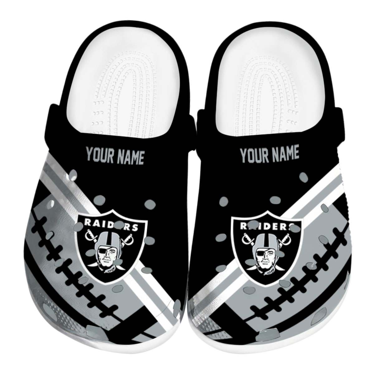 Las Vegas Raiders NFL Sport Crocs Crocband Clogs Shoes Comfortable For Men Women and Kids