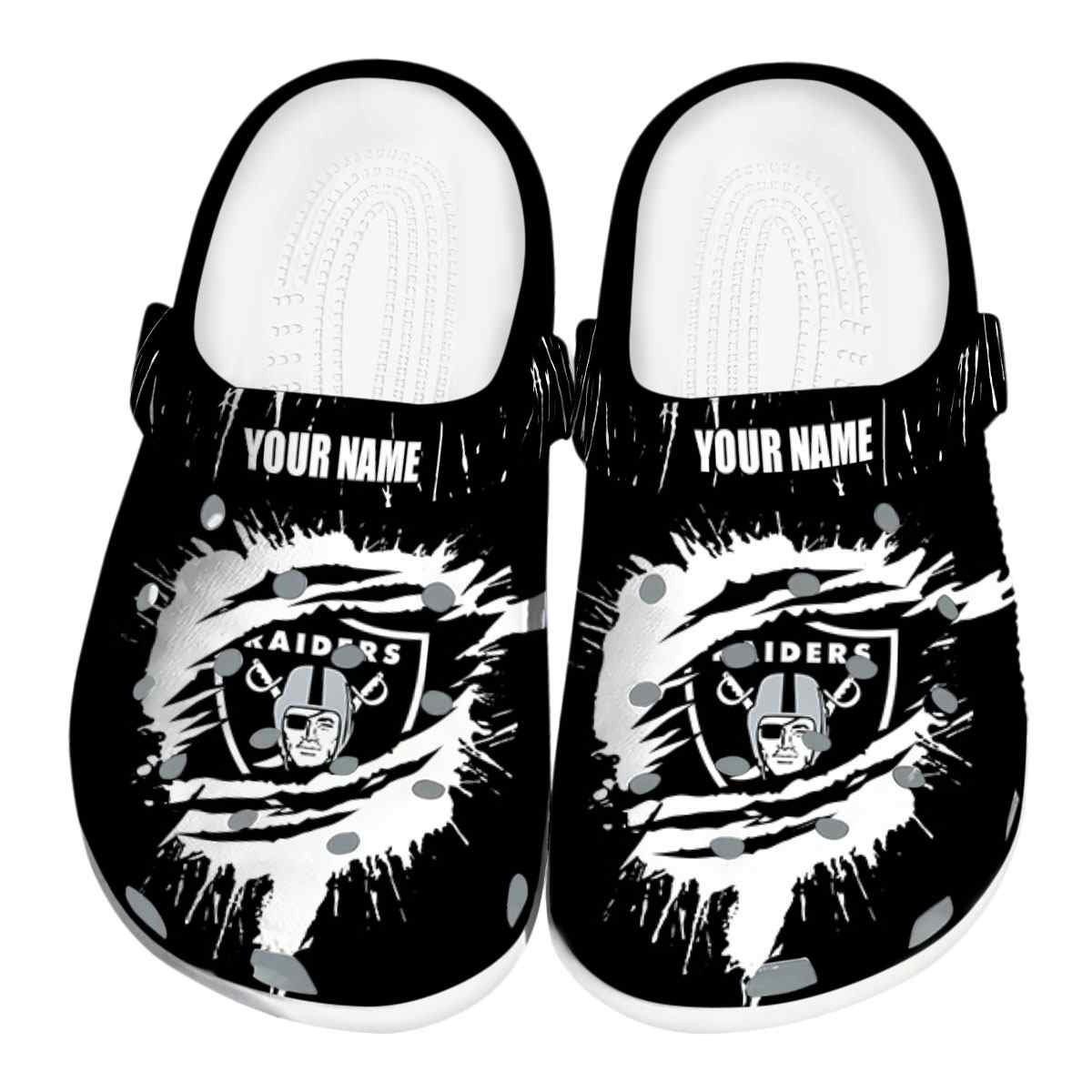 Las Vegas Raiders NFL Sport Crocs Crocband Clogs Shoes Comfortable For Men Women and Kids