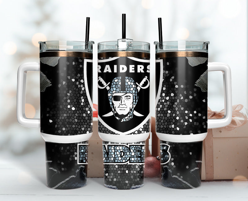 Las Vegas Raiders NFL Stained Glass Effect Custom Stanley Cup 40 oz 30 oz Tumbler With HandleTVC2301141