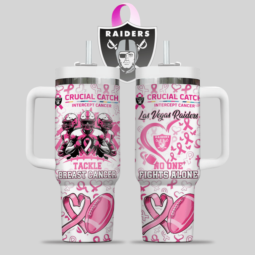 Las Vegas Raiders NFL x Breast Cancer Awareness Custom Stanley Cup 40 oz 30 oz Tumbler With HandleTVC2301125