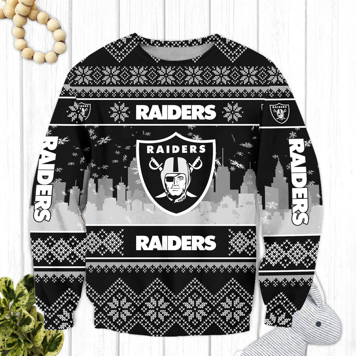 Las Vegas Raiders Ugly Christmas Sweater Adult 3D Funny Matching for family