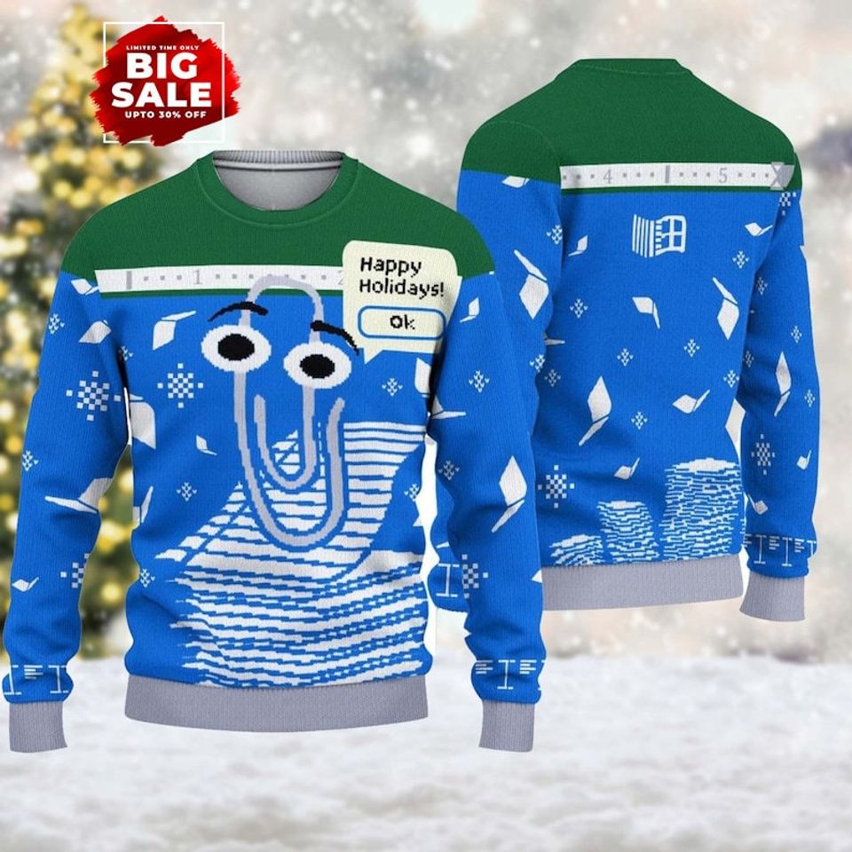 Latest Holiday Ugly Christmas Wool Sweater, Windows Shirt