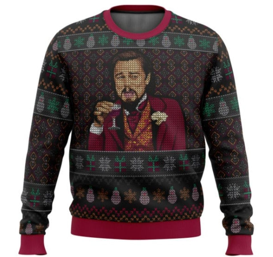 Laughing Leo Dicaprio Meme Ugly Christmas Sweater