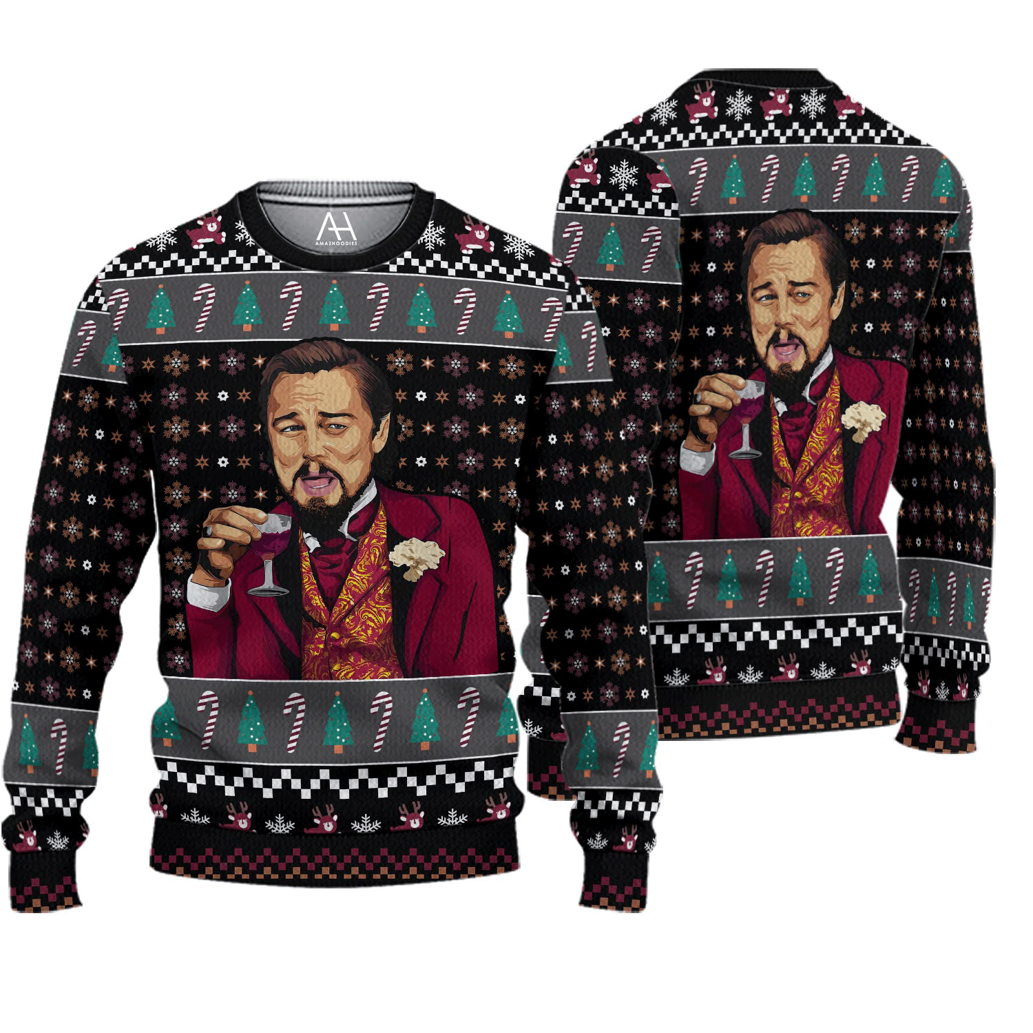 Laughing Leo DiCaprio Meme Ugly Christmas Sweater