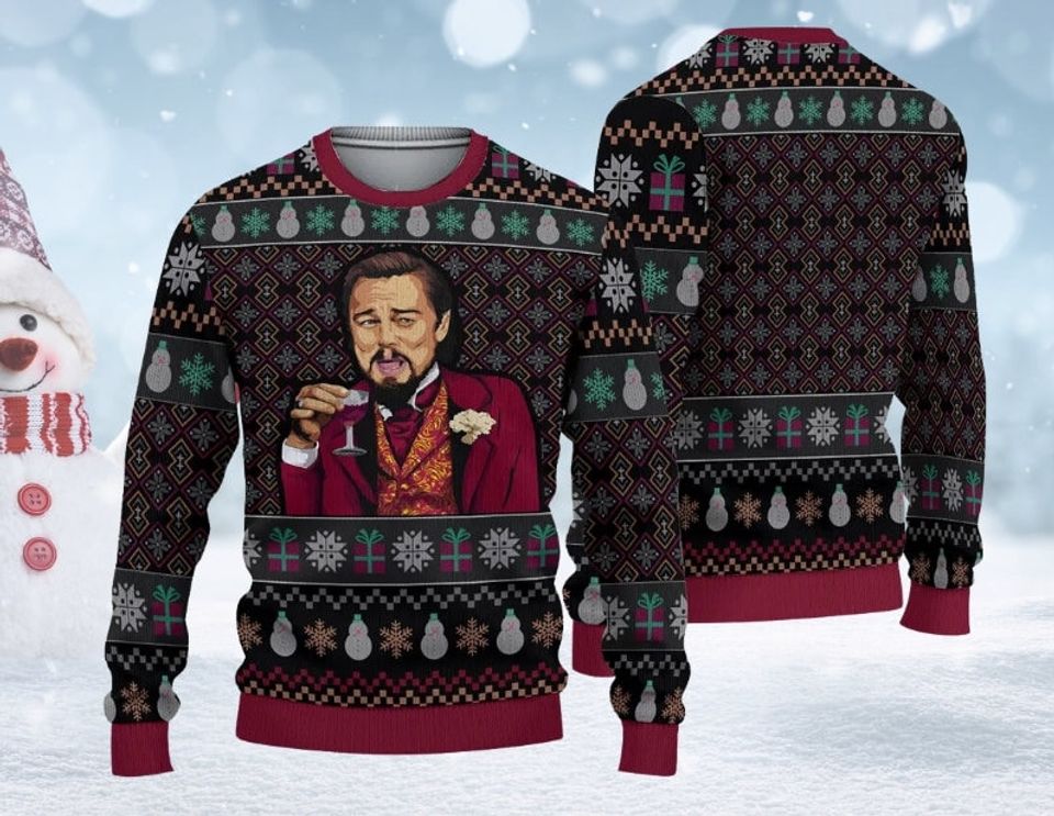 Laughing Leo Meme Ugly Christmas Sweater