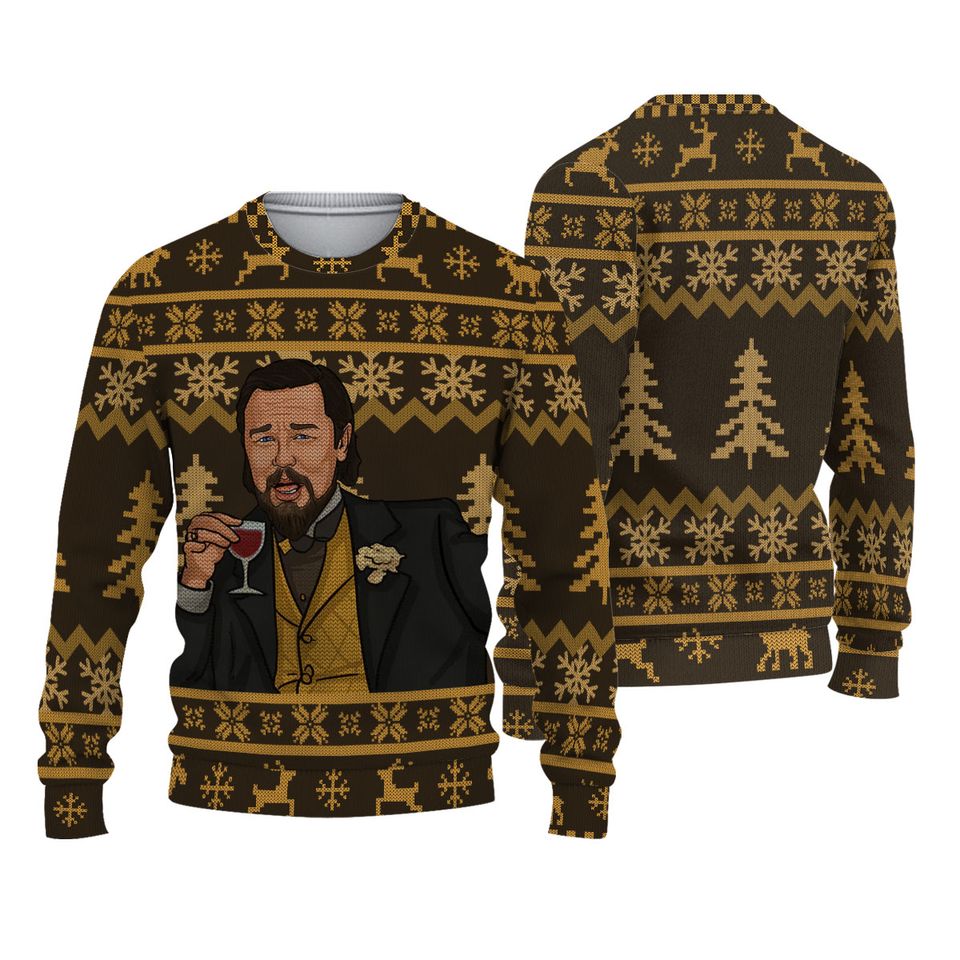 Laughing Leo Ugly Christmas 3D Sweater