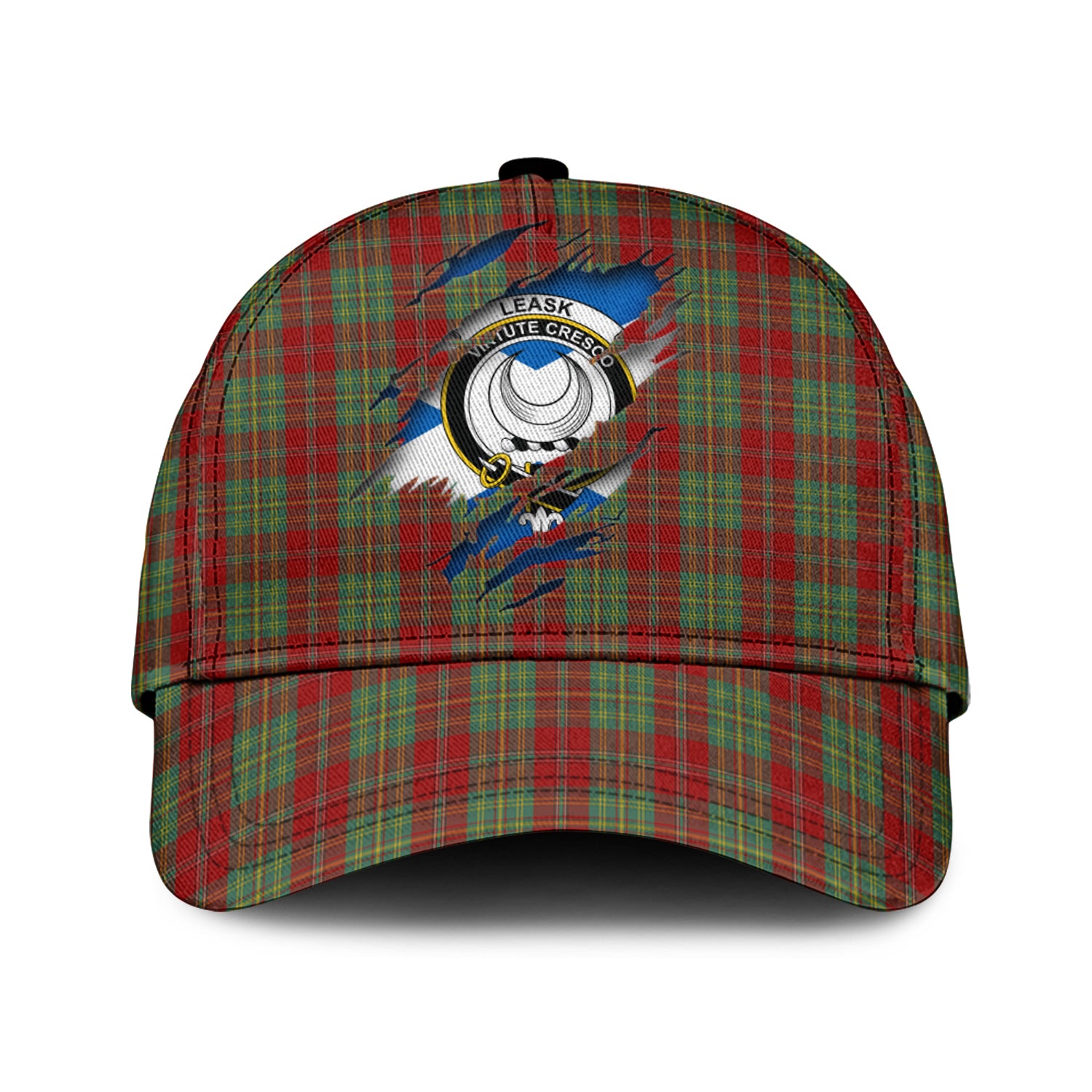 Leask Tartan Plaid Cap, Family Crest In Me Style Tartan Baseball Cap TS23 Trucker Hats Custom Hats Gifts For Men & Women