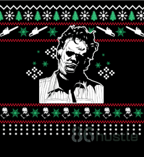 Leatherface The Texas Chainsaw Massacre Ugly Christmas Sweater Adult 3D Funny Matching for family - Image 2