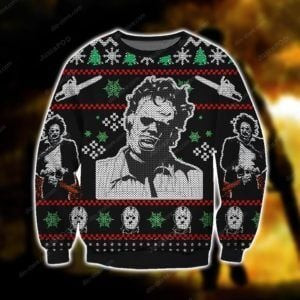 Leatherface Ugly Christmas Sweater Adult 3D Funny Matching for family