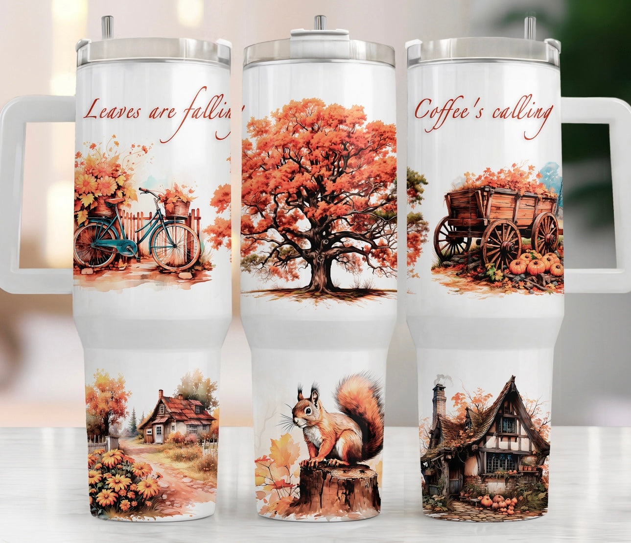 Leaves Falling Custom Stanley Cup 40 oz 30 oz Tumbler With HandleTVC2301755