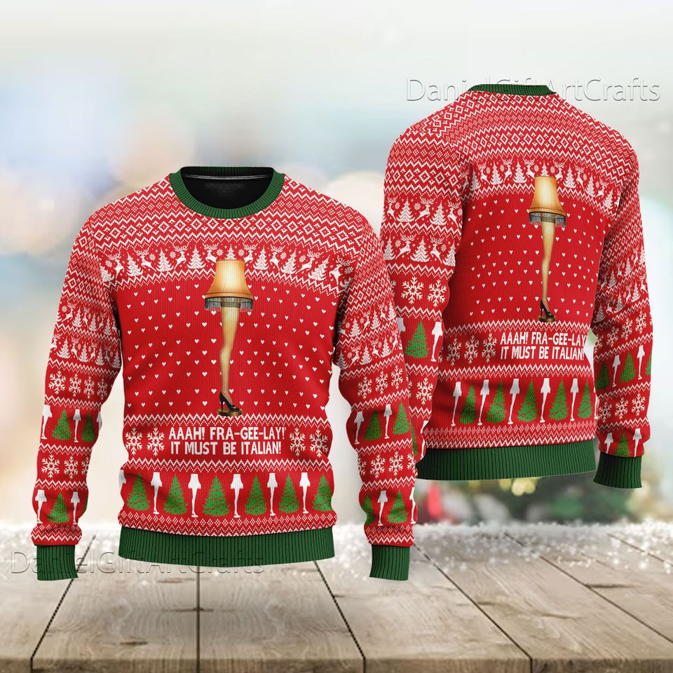 Leg Lamp Ugly Christmas Sweater, Leg Lamp Questionelay