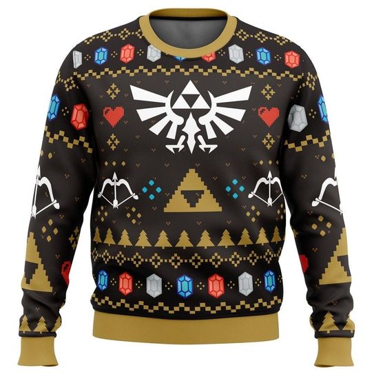 Legend of Zelda Christmas Ugly Sweater, Video Game Characters Sweater - Image 8
