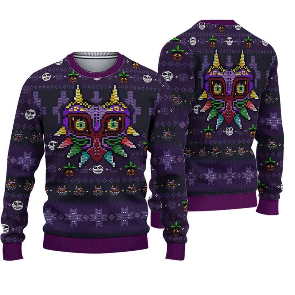 Legend of Zelda Majoras Mask Ugly Sweater, Zelda Sweater