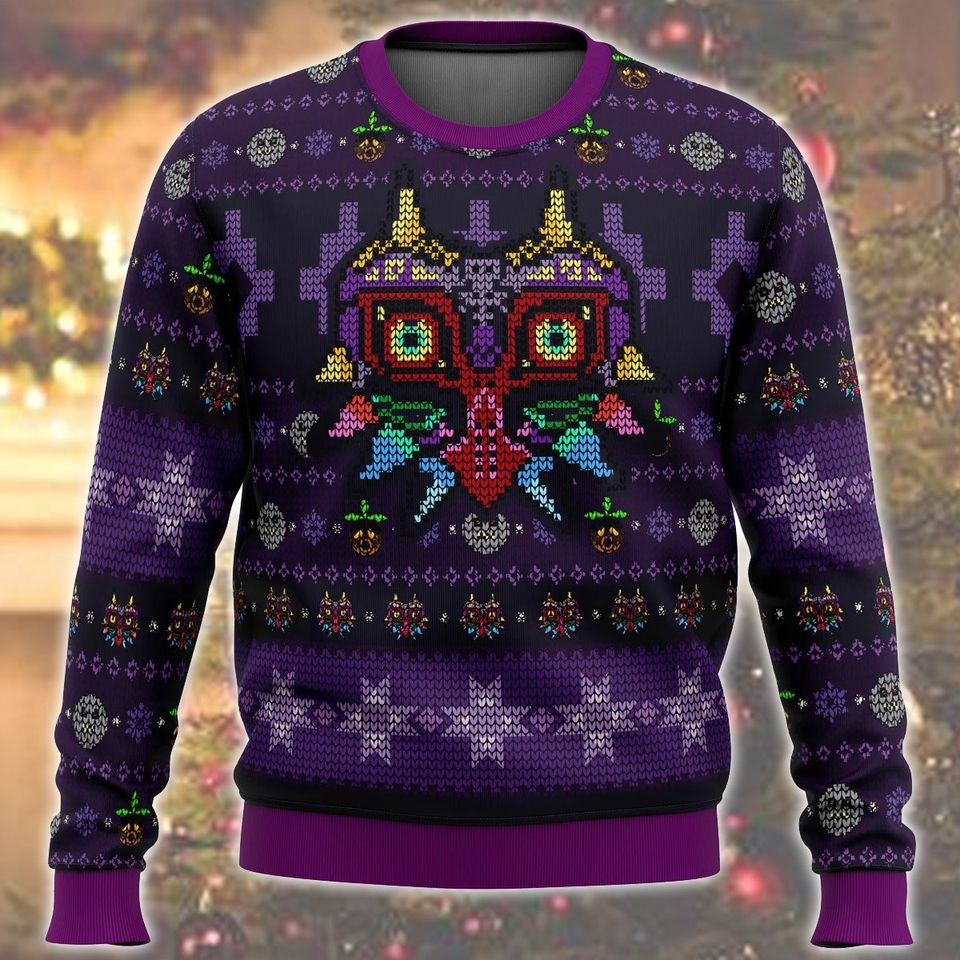 Legend of Zelda Majoras Mask Ugly Sweater, Zelda Sweater