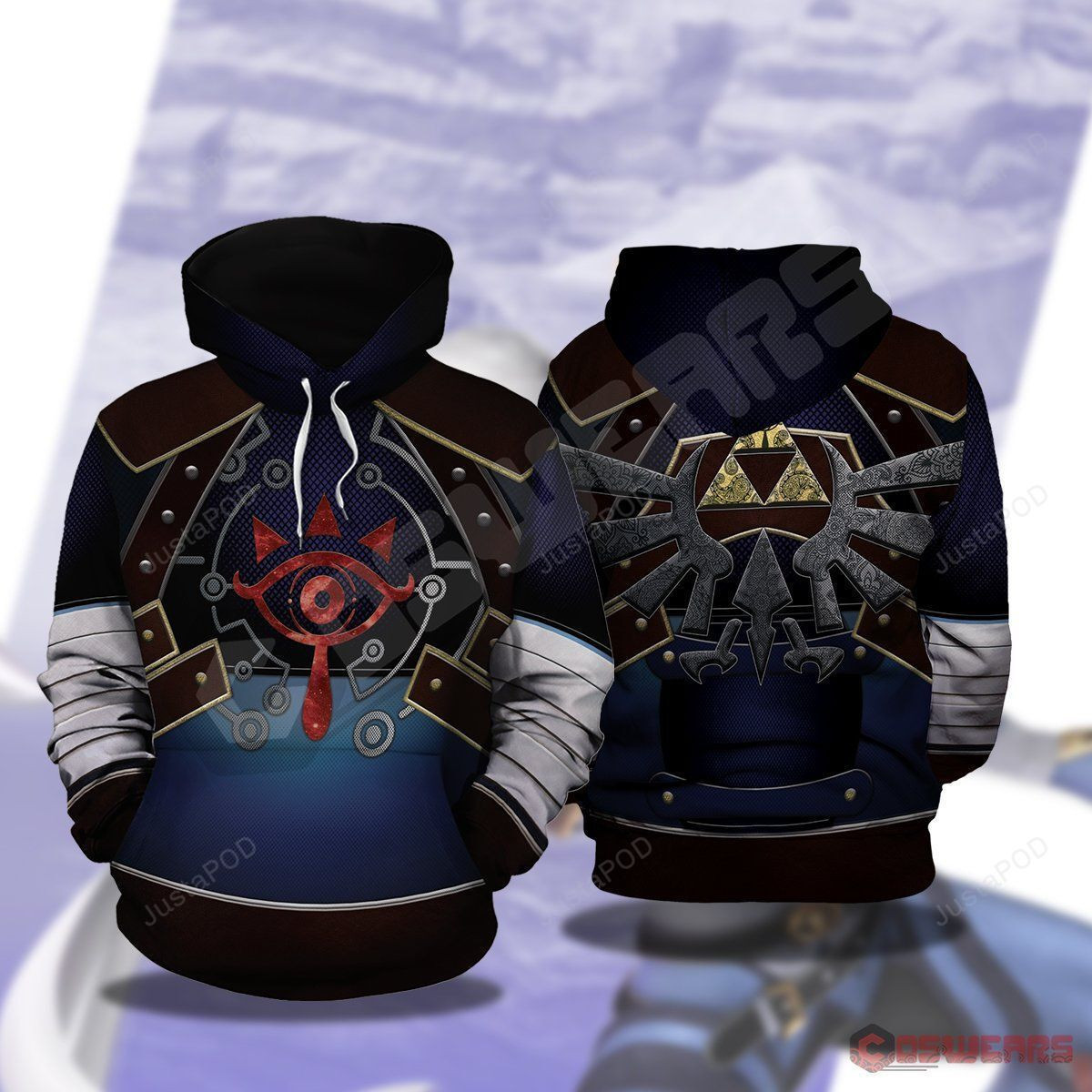 Legend of Zelda Shieka Inspired 3D All Over Print Hoodie, Zip Hoodie