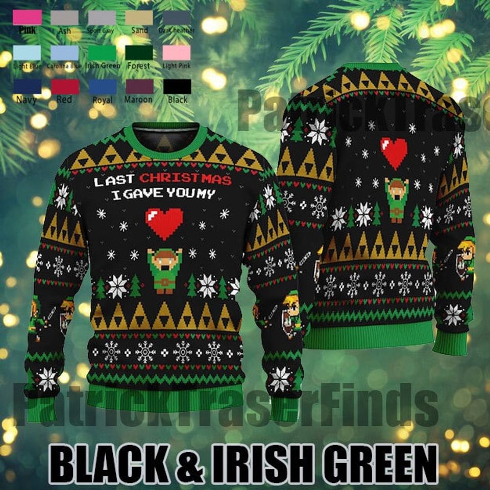 Legend Of Zelda Ugly Sweater, Link To My Heart Legend of Zelda Ugly Christmas
