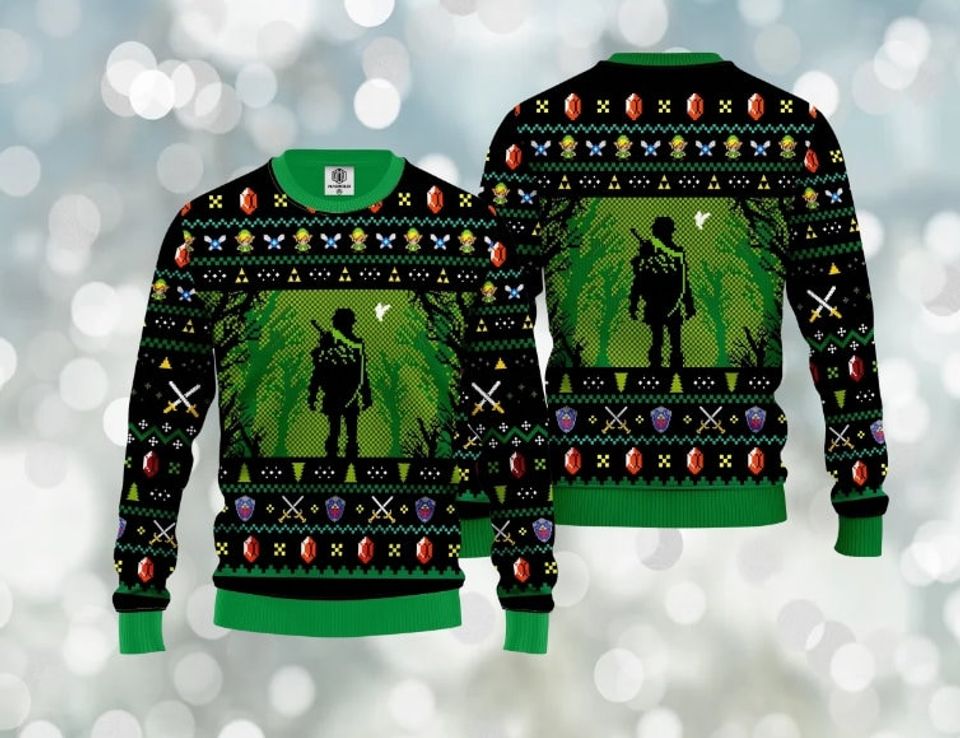 Legend Of Zelda Ugly Unisex Christmas Sweater, Adventure Game Ugly Christmas